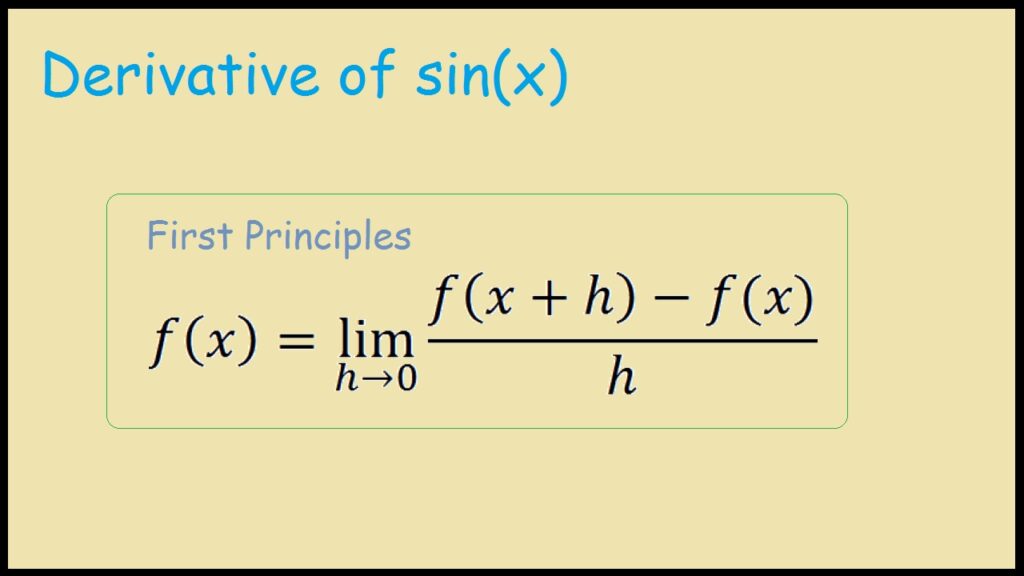 Learn Derivative of Sinx Using First Principle