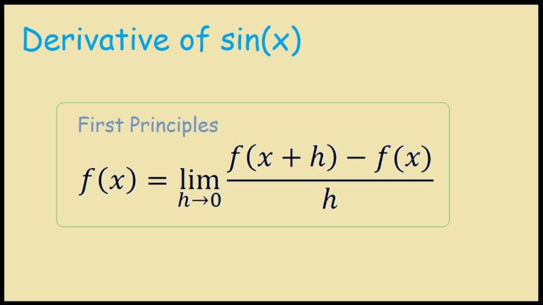 Learn Derivative of Sinx Using First Principle