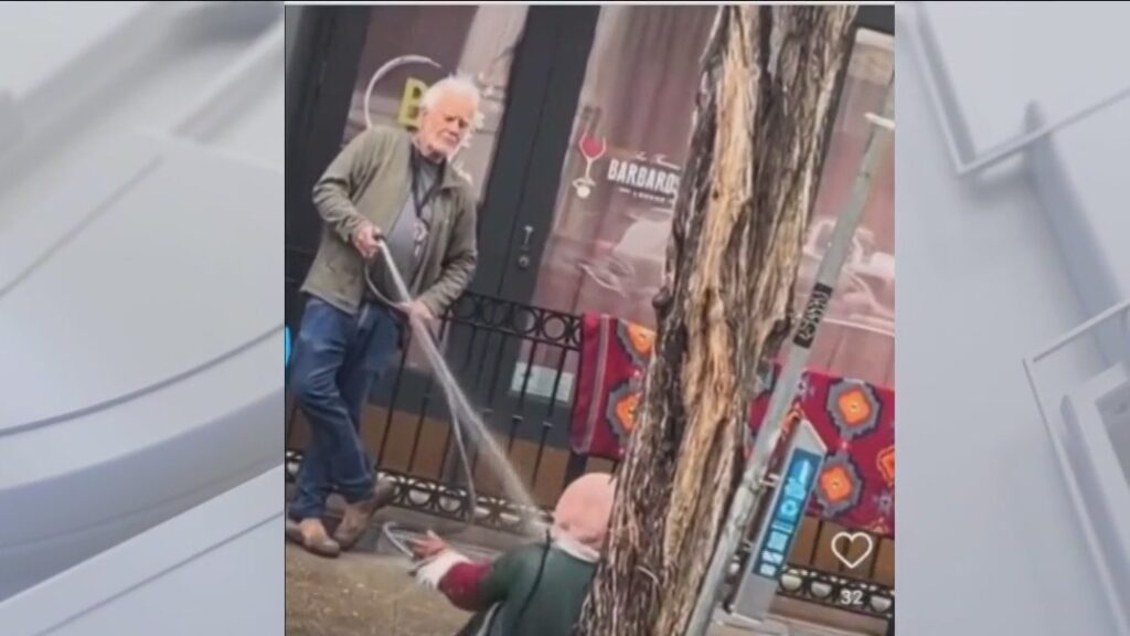 US Man Sprays Water On Homeless Woman To Remove Her