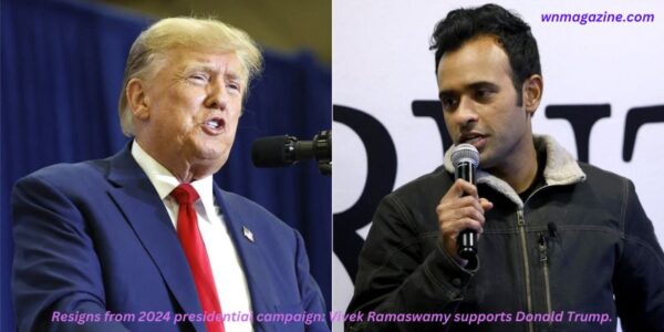 Resigns from 2024 presidential campaign: Vivek Ramaswamy supports Donald Trump.