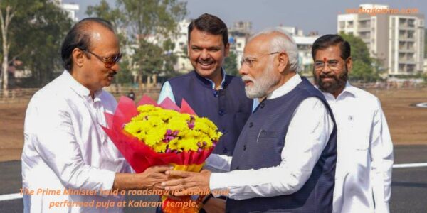 The Prime Minister held a roadshow in Nashik and performed puja at Kalaram temple.