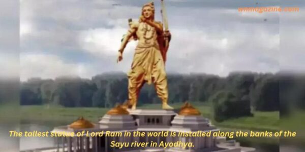 The tallest statue of Lord Ram in the world is installed along the banks of the Sayu river in Ayodhya.