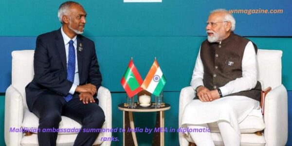 Maldivian ambassador summoned to India by MEA in diplomatic ranks.