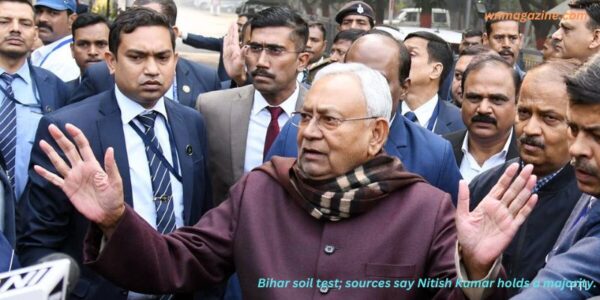 Bihar soil test; sources say Nitish Kumar holds a majority.