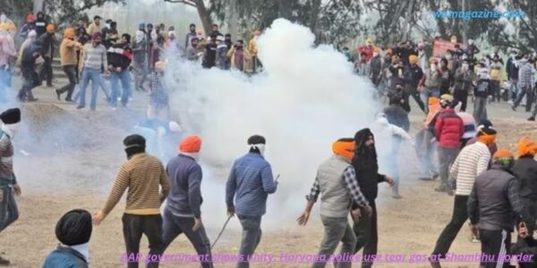 AAP government shows unity. Haryana police use tear gas at Shambhu border