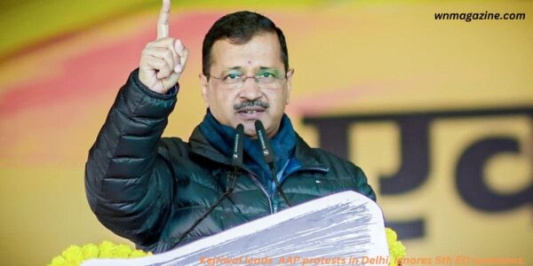 Kejriwal leads AAP protests in Delhi, ignores 5th ED summons.