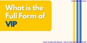 How To Get VIP Status - hat Is The Full Form Of VIP