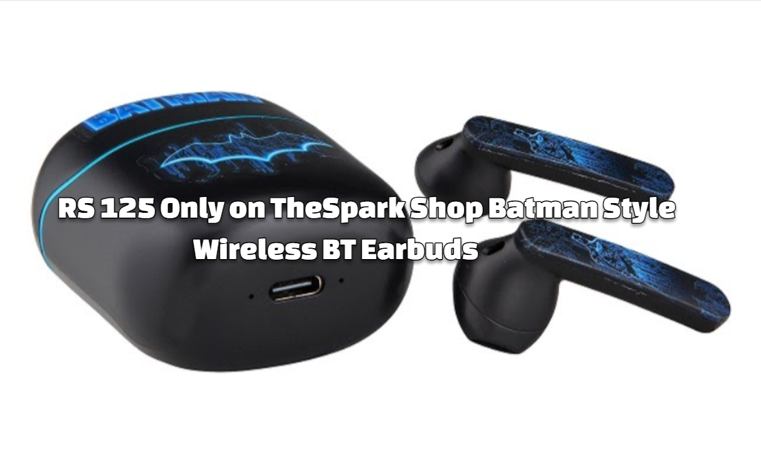 RS 125 Only on TheSpark Shop Batman Style Wireless BT Earbuds